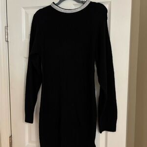 Zara Black Sweater with Silver Accent